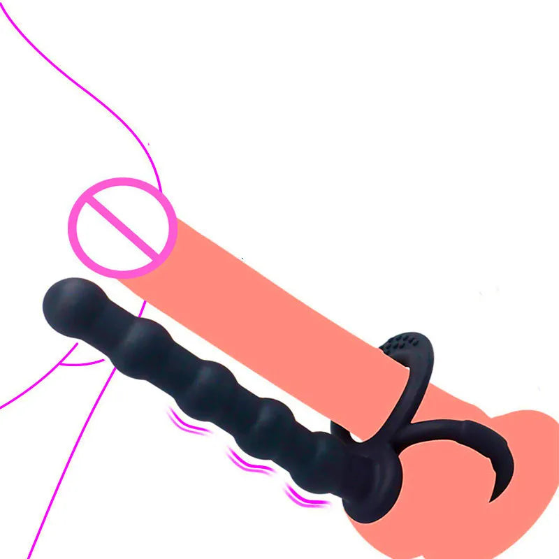 COCKRING 2 en 1 - Anneau pénien & Plug anal perlé
