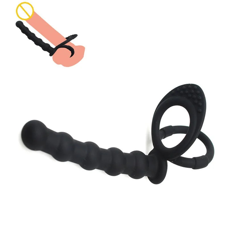 COCKRING 2 en 1 - Anneau pénien & Plug anal perlé