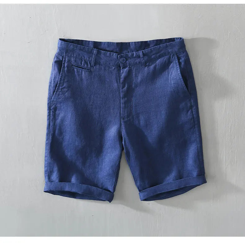 Intims - Shorts Casual en Lin 100% avec Bouton pour Hommes - 12345FR