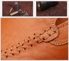 Mocassins à enfiler plats et aérés en cuir véritable