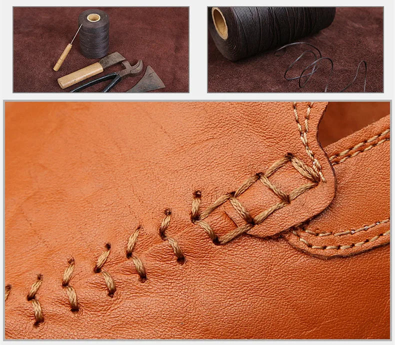 Mocassins à enfiler plats et aérés en cuir véritable
