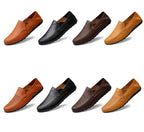 Mocassins à enfiler plats et aérés en cuir véritable