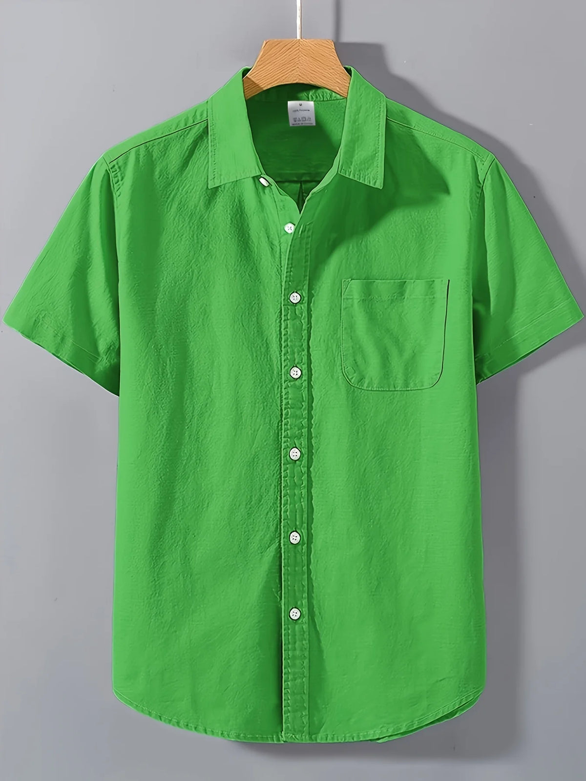 Chemise à Manches Courtes en Coton 100% pour Hommes — Décontractée et Respirante
