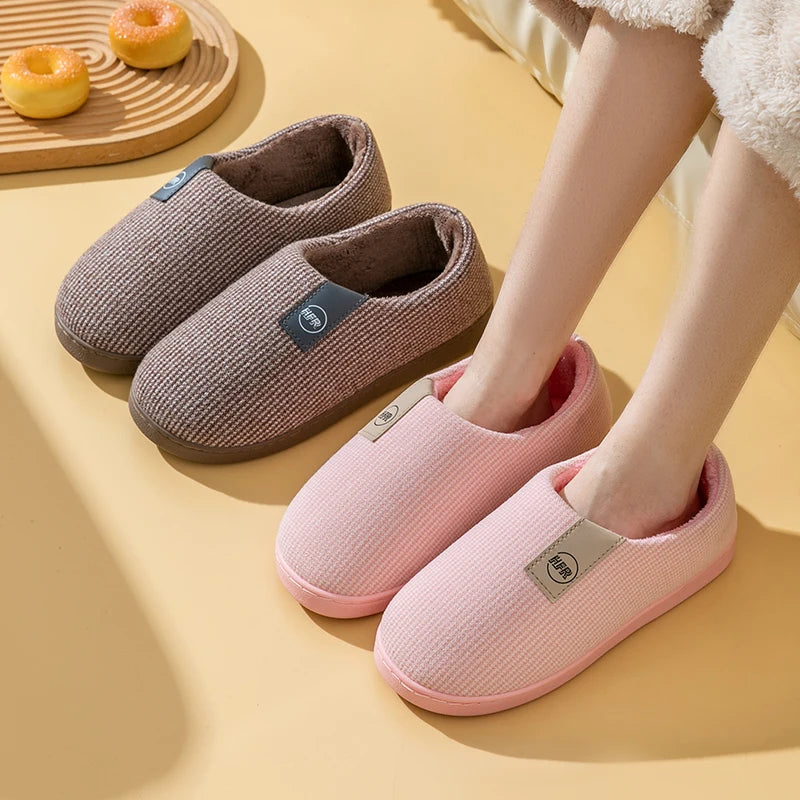 Pantoufles Antidérapantes et Chaudes en Coton & Polaire