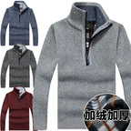 Pull Homme Chaud en Laine – Demi-Zip & Col Montant