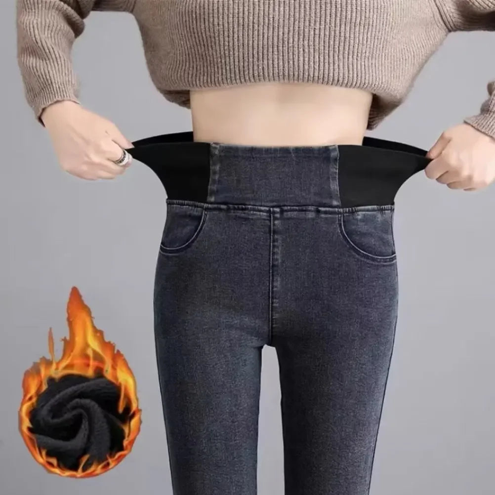 Jegging avec Doublure Polaire et à Taille Élastique