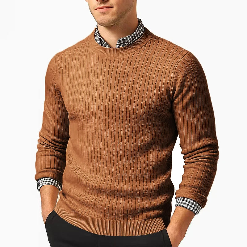 Pull à Torsades en Maille Chaude - Homme