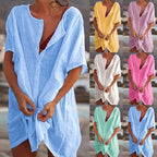 Robe chemise ample et longue - Lin et coton