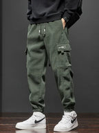 Pantalon Jogging Cargo à Taille Élastique pour Homme