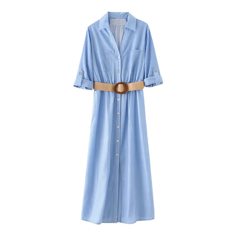 Intims - Robe Longue Chemise Manches 3/4 avec Ceinture - 72651FR