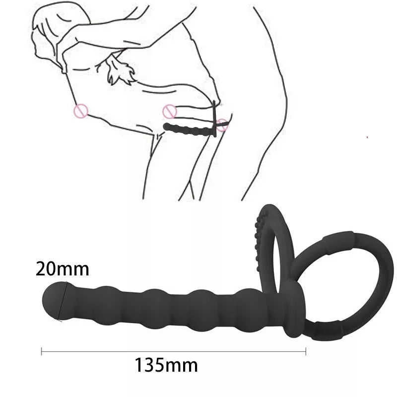 COCKRING 2 en 1 - Anneau pénien & Plug anal perlé