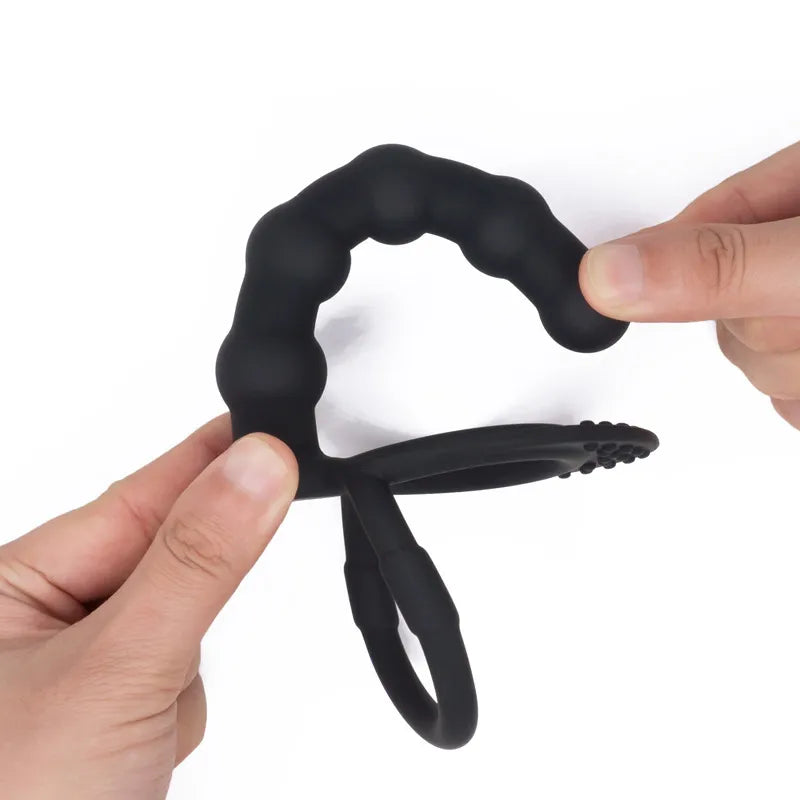 COCKRING 2 en 1 - Anneau pénien & Plug anal perlé
