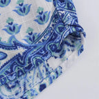Intims - Ensemble Chemisier Imprimé Bandana Bleu et Pantalon Large Taille Haute pour Femme - 97531FR