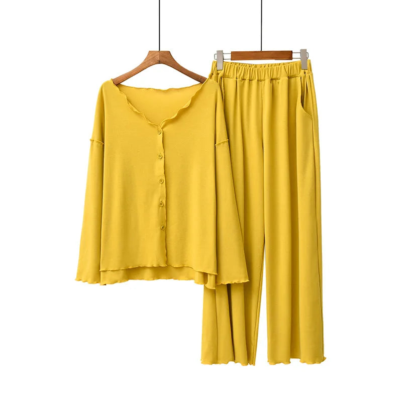 Intims - Pyjama en Coton Ultra-Doux Manches Longues & Pantalon pour Femme - 10002FR