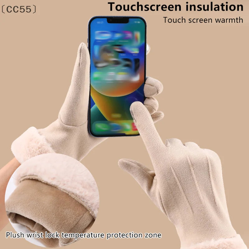 Gants en Daim Tactiles Chauds & Élégants - Femme