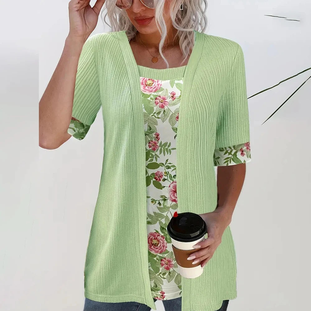 Intims - T-shirt 2 en 1 Chic Motif Fleuri