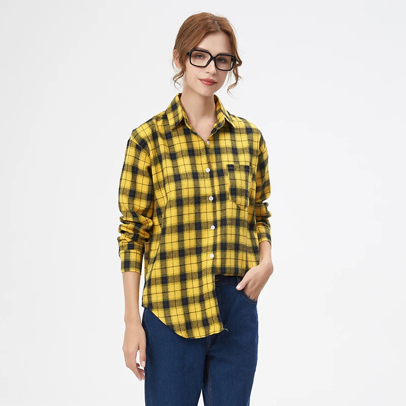 Chemise à Carreaux en Flanelle pour Femme - 10 Couleurs
