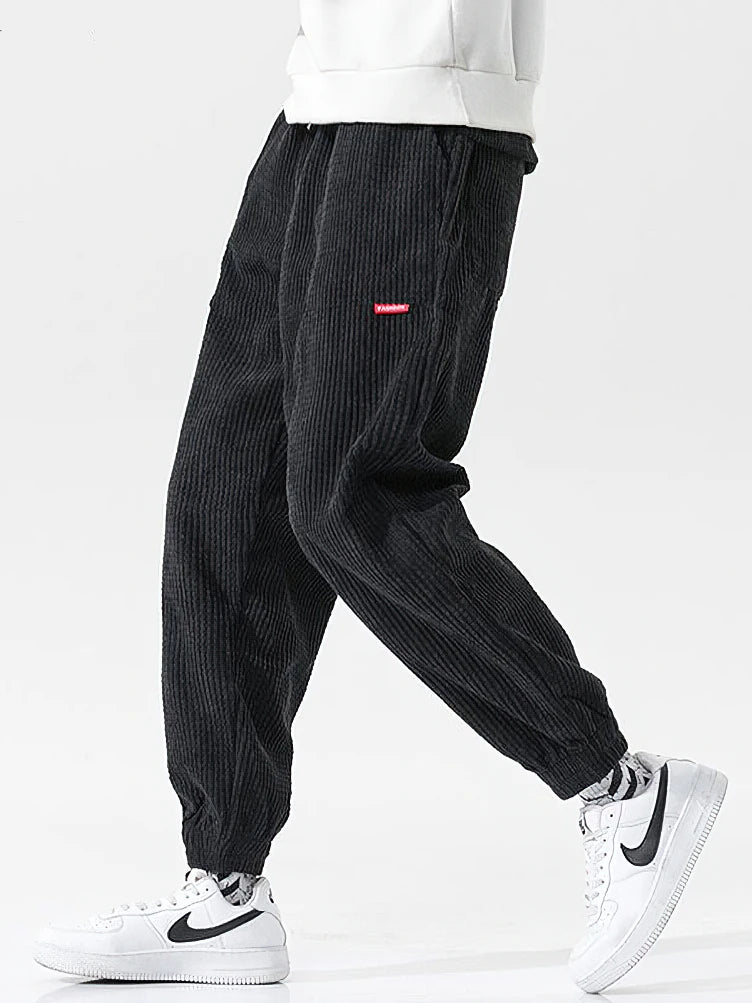 Pantalon de Jogging en Velour Côtelé Doublure Polaire Homme