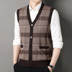 Intims - Cardigan tricot sans manches à carreaux - 23014FR