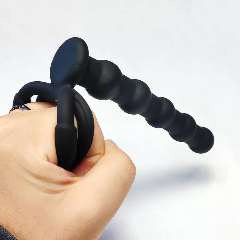 COCKRING 2 en 1 - Anneau pénien & Plug anal perlé