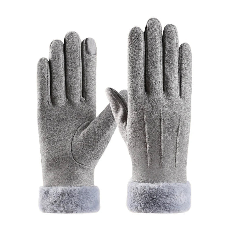 Warm & Stylish Suede Touchscreen Gloves - Women