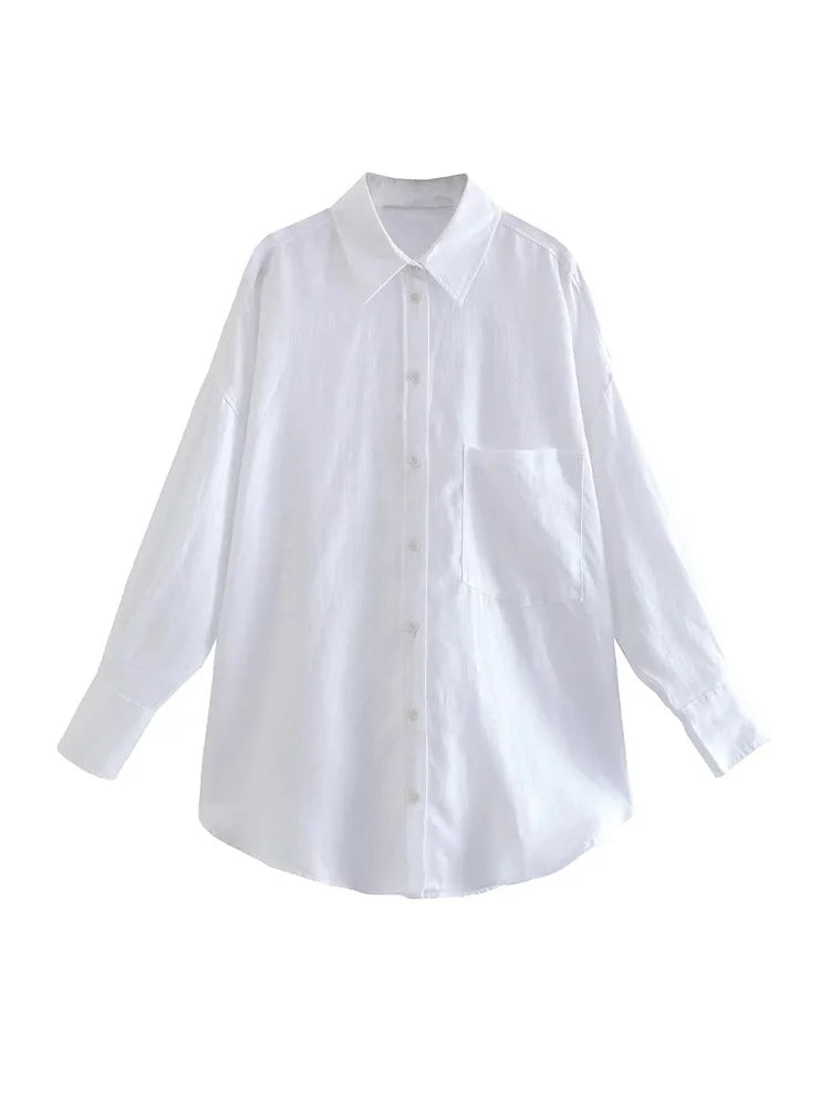 Intims - Chemise BASIC Manches longues en Popeline de Coton - 74821FR