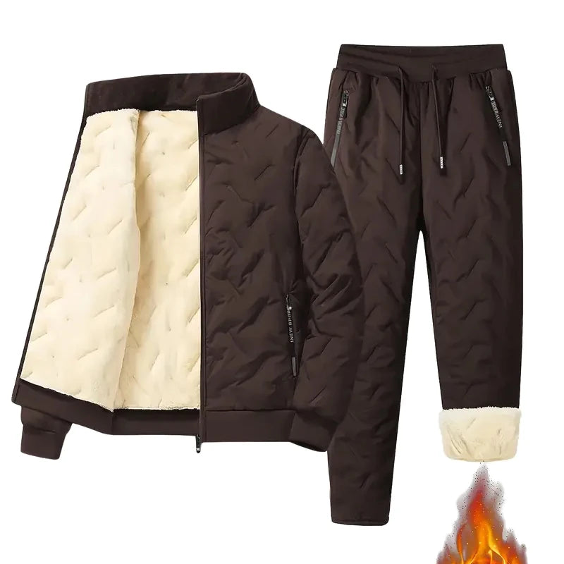 Ensemble Matelassé Imperméable Doublure Polaire pour Homme - Veste + Jogging