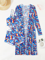 Intims - Bikini 3 PCS à imprimé - Top, Shorty & Paréo - 10104FR