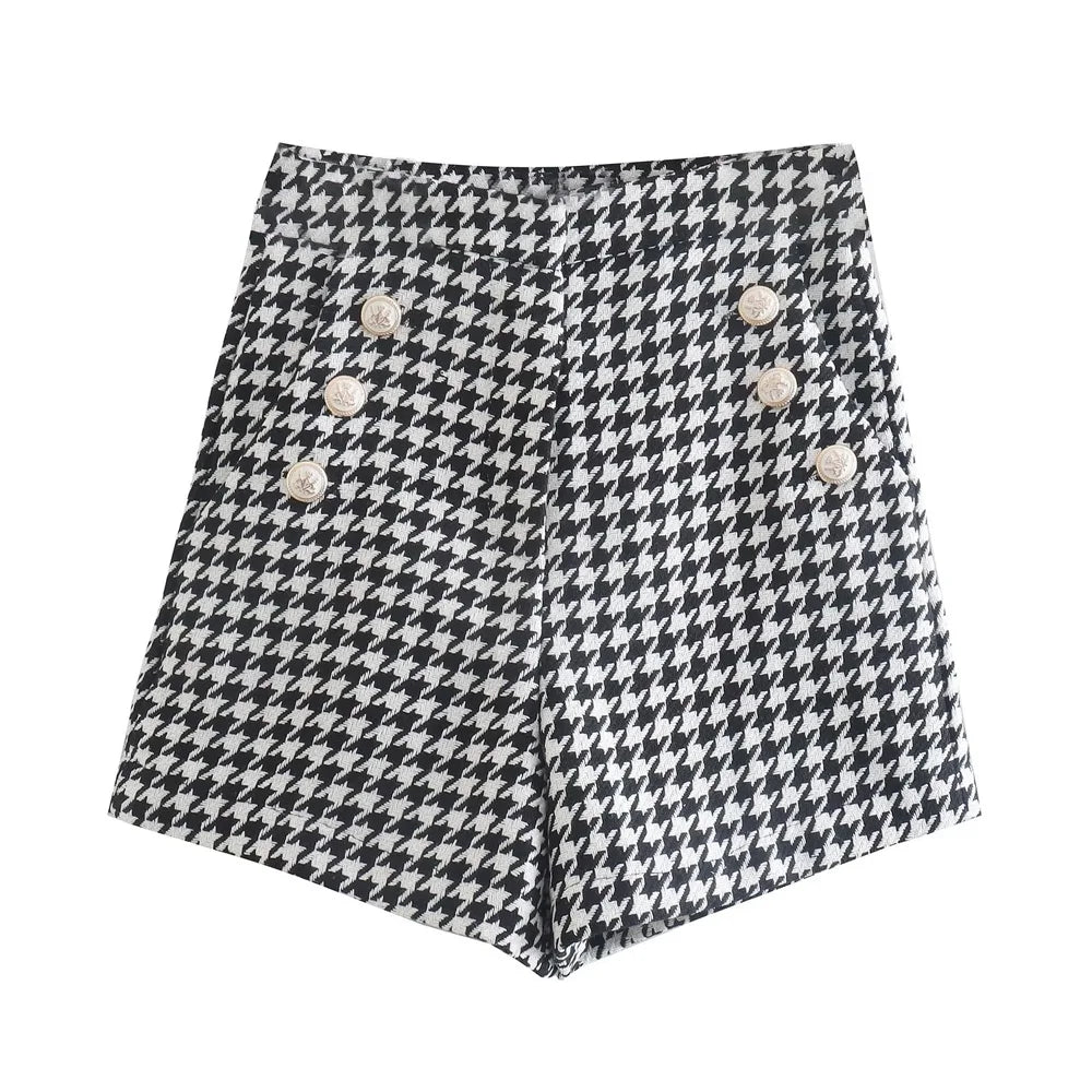 Ensemble Blazer & Short Motif Pied-de-poule