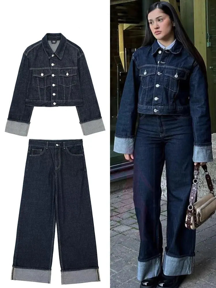 Intims - Ensemble Veste & Pantalon en Jean Bleu Foncé - 38421FR