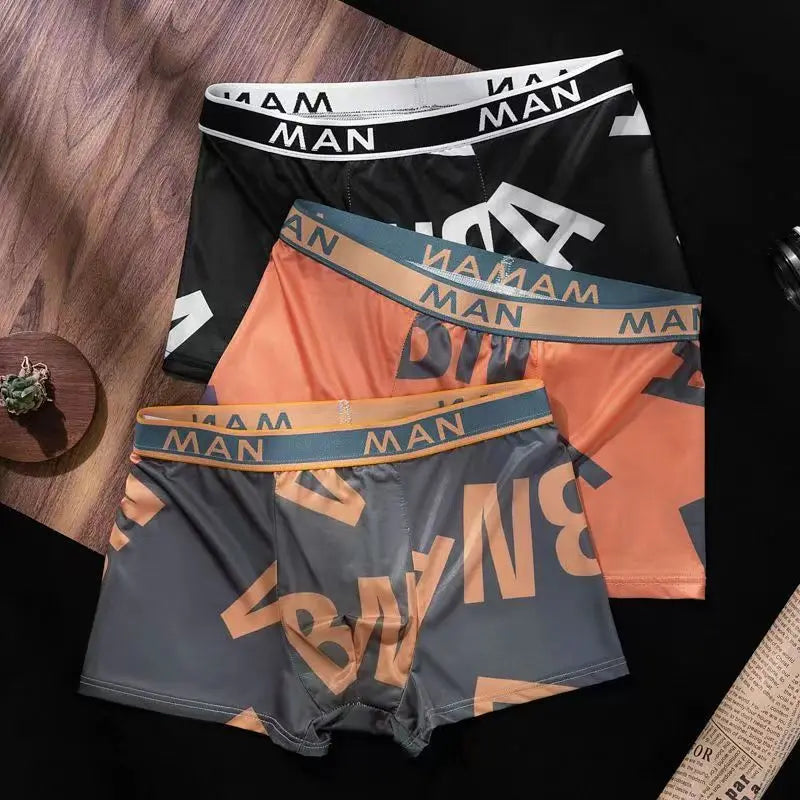 Intims - Lot de 12 boxers en soie glacée à écritures - 94752FR