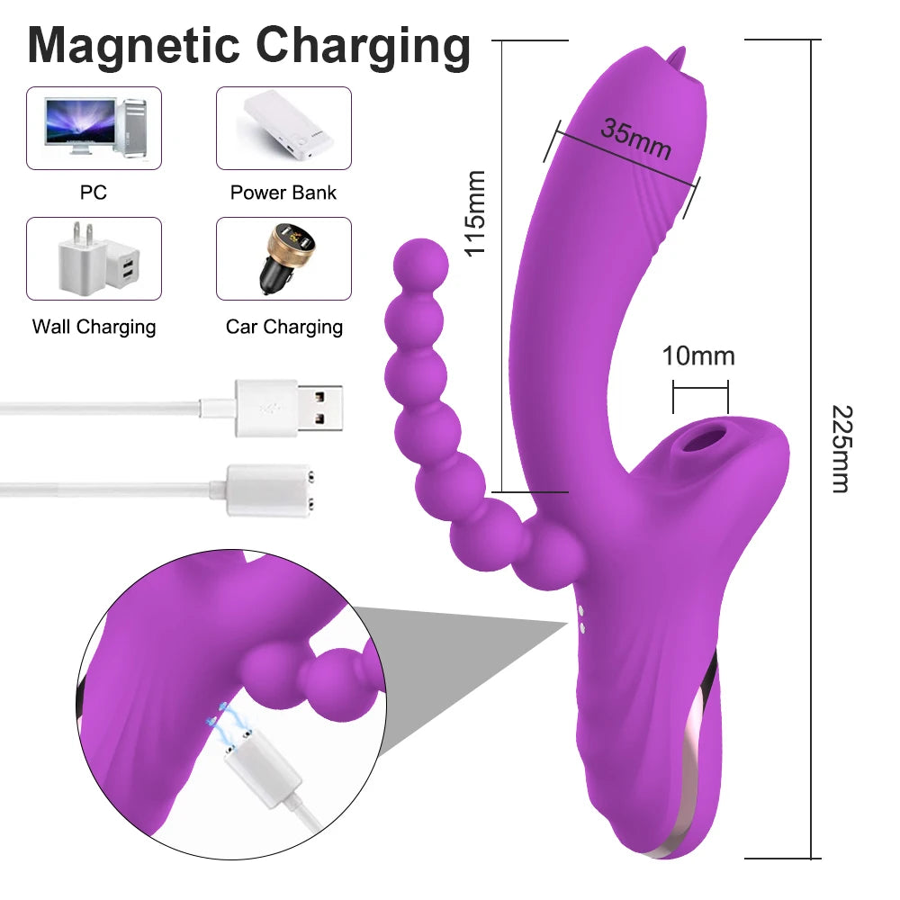 Euphoria - Stimulateur Féminin 3-en-1 avec Succion, Vibration et Stimulation Ciblée
