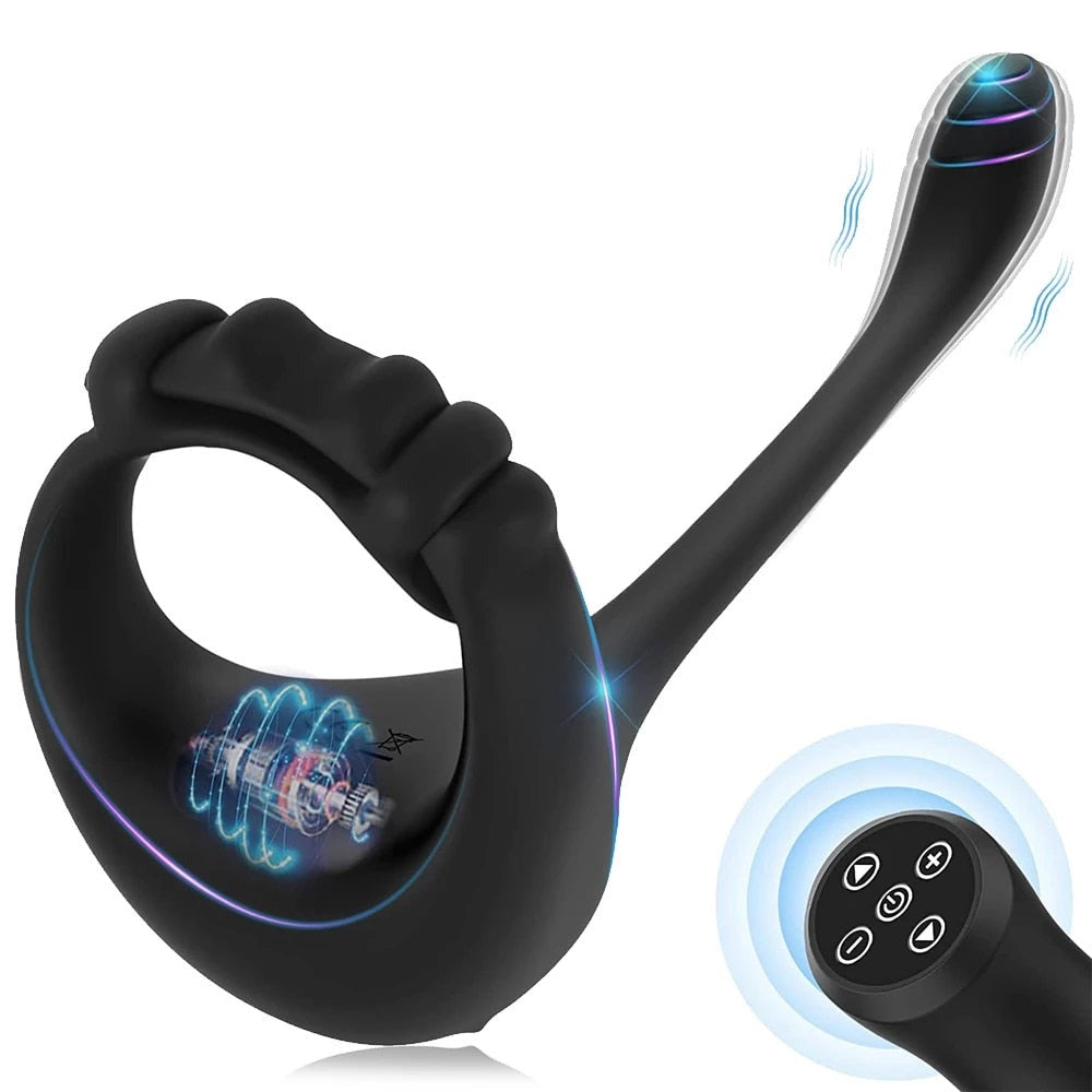 Cockring - Anneau pénien vibrant 3 en 1 avec télécommande