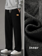 Pantalon Casual Ample en Velours Côtelé avec Doublure Polaire