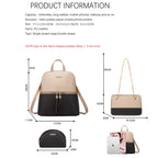 Ensemble de Sacs à dos, Sac à main, Portefeuille et Trousse en Cuir PU