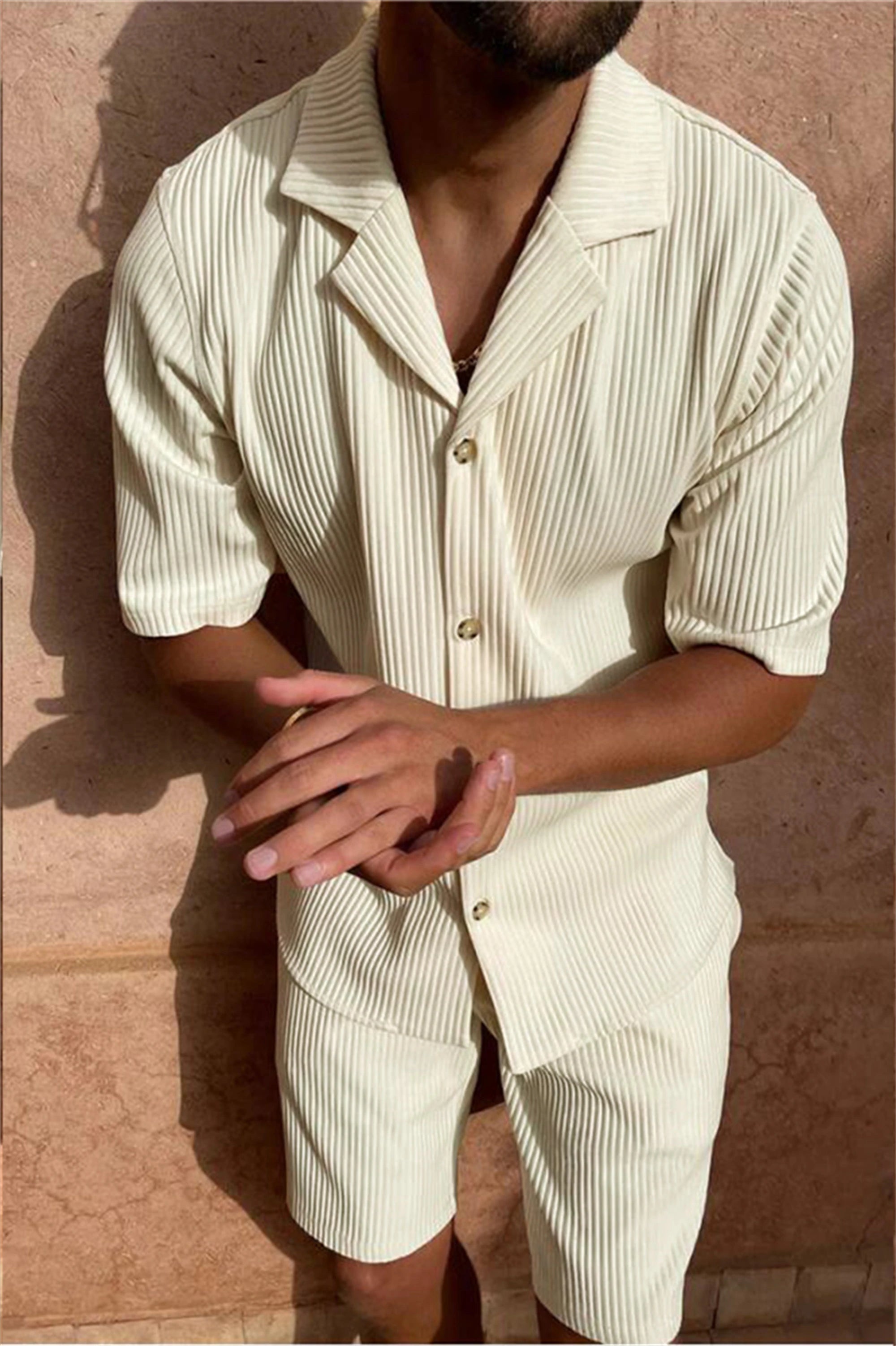Ensemble Chemise & Short en Velours Côtelé - Tendance 2025