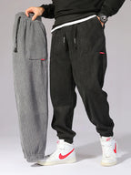 Pantalon de Jogging en Velour Côtelé Doublure Polaire Homme