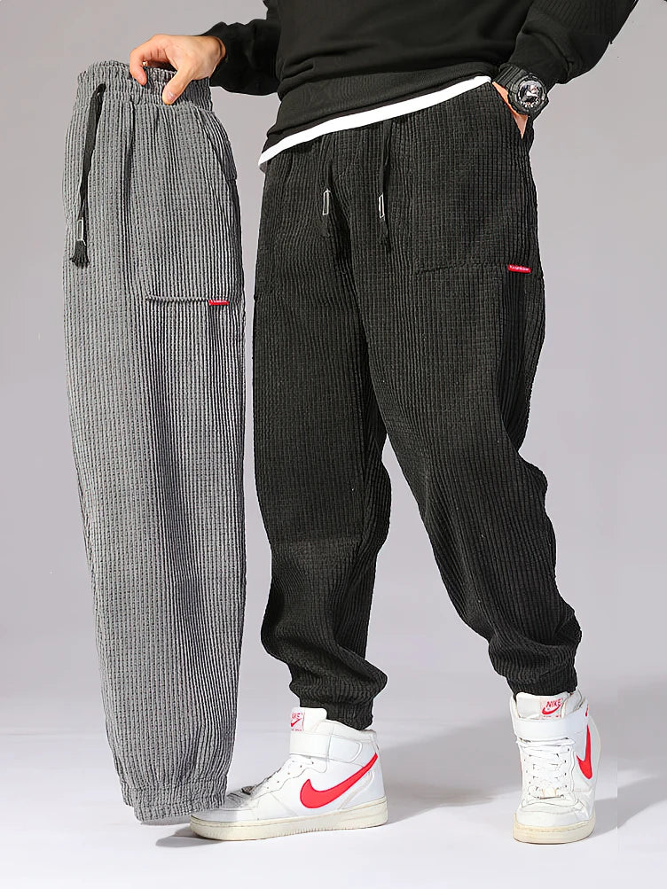 Pantalon de Jogging en Velour Côtelé Doublure Polaire Homme