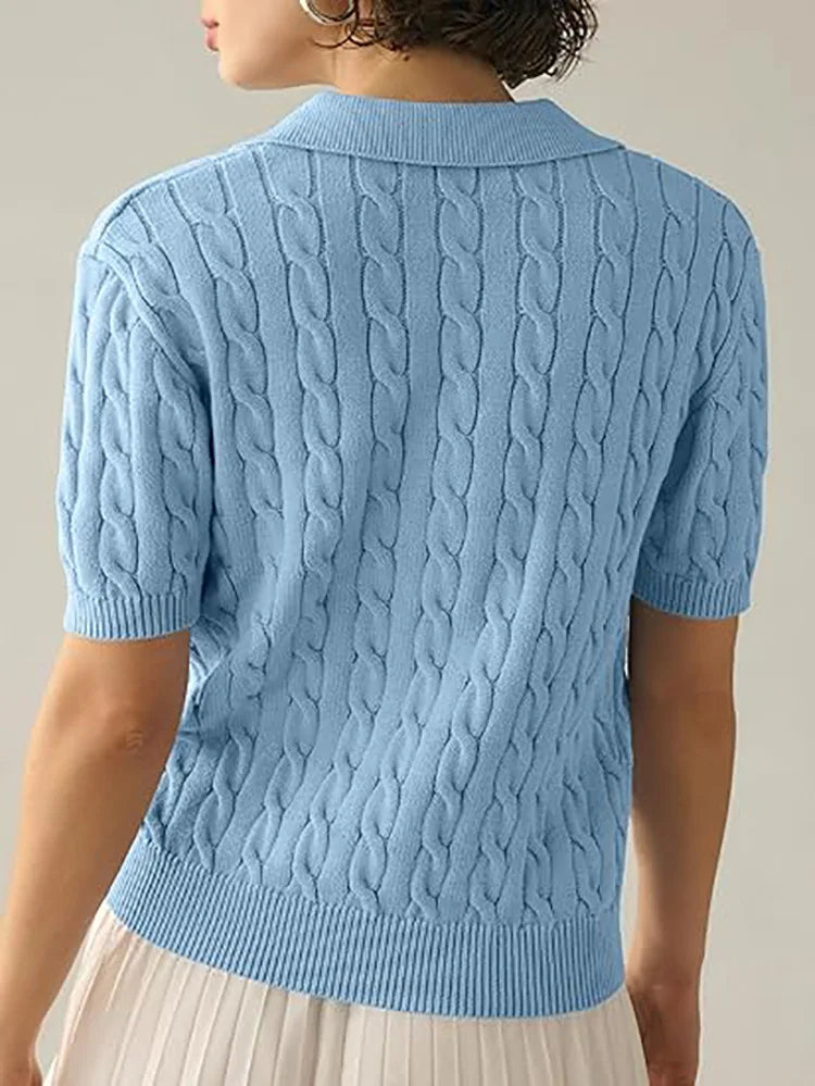 Intims - Polo Maille Coton Doux Manches Courtes pour Femmes - 93654FR