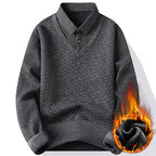 Pull 2 en 1 - Pull à Motif & Chemise à Rayures