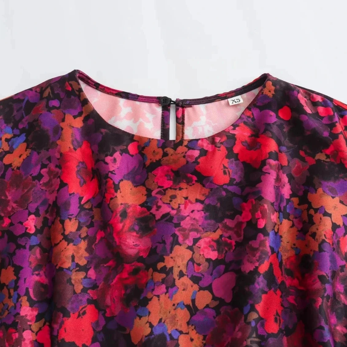 Intims - Robe Mi-Longue manches 3/4 - Motif florale automnale - 48329FR