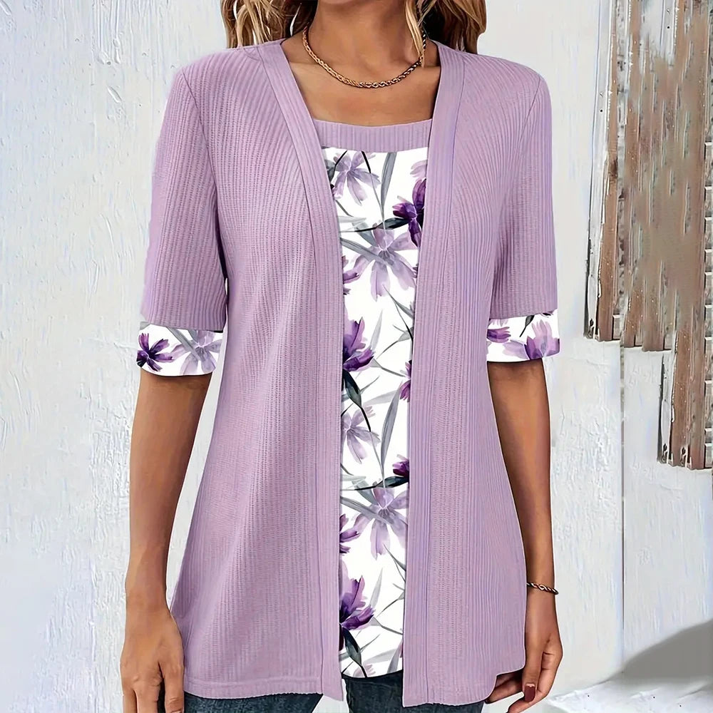 Intims - T-shirt 2 en 1 Chic Motif Fleuri