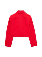 Intims - Blazer Court Rouge à Rabats et Boutons Pression pour Femme - 34567FR