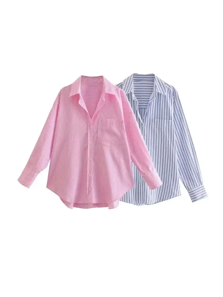 Intims - Chemise en popeline de coton rayée - 52781FR