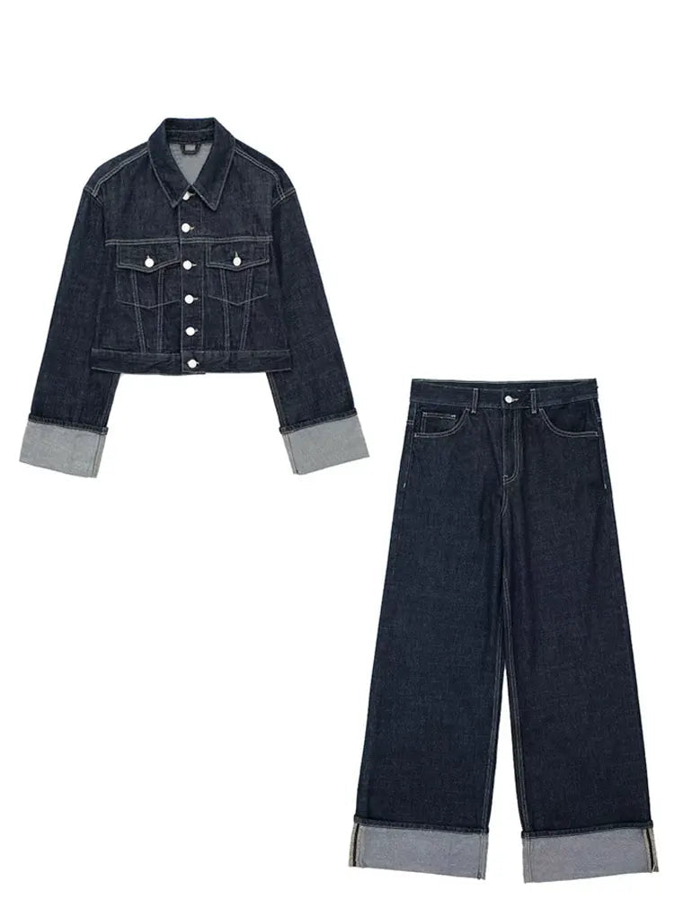 Intims - Ensemble Veste & Pantalon en Jean Bleu Foncé - 38421FR