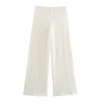 Ensemble 2PCS Texturé Veston Sans Manche à Bouton & Pantalon Élastique