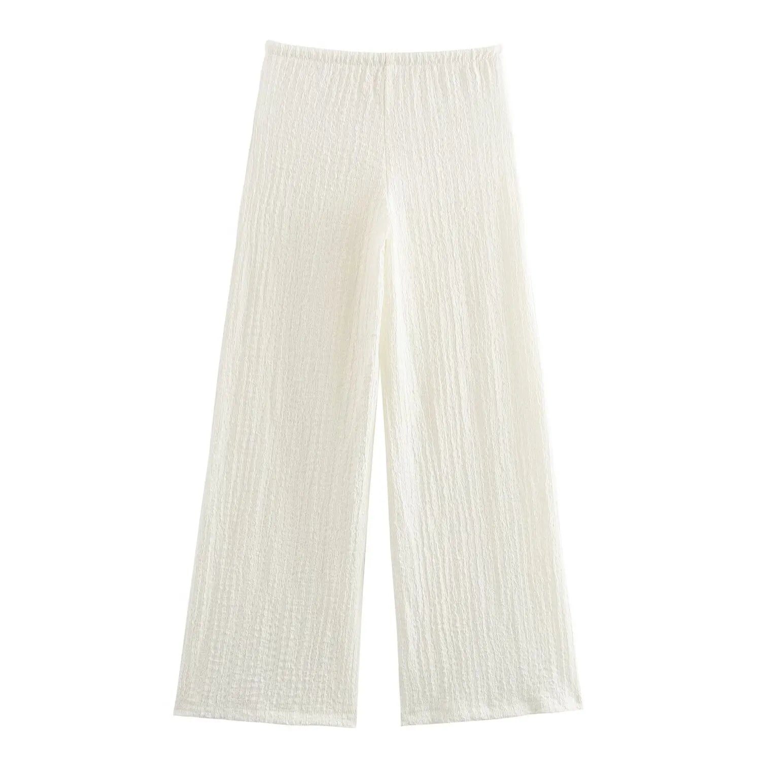 Ensemble 2PCS Texturé Veston Sans Manche à Bouton & Pantalon Élastique