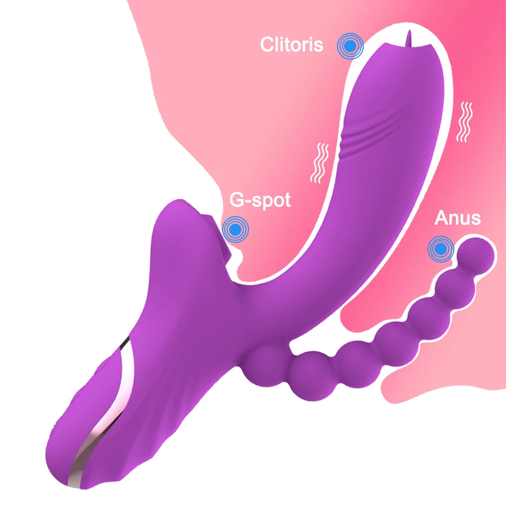 Euphoria - Stimulateur Féminin 3-en-1 avec Succion, Vibration et Stimulation Ciblée