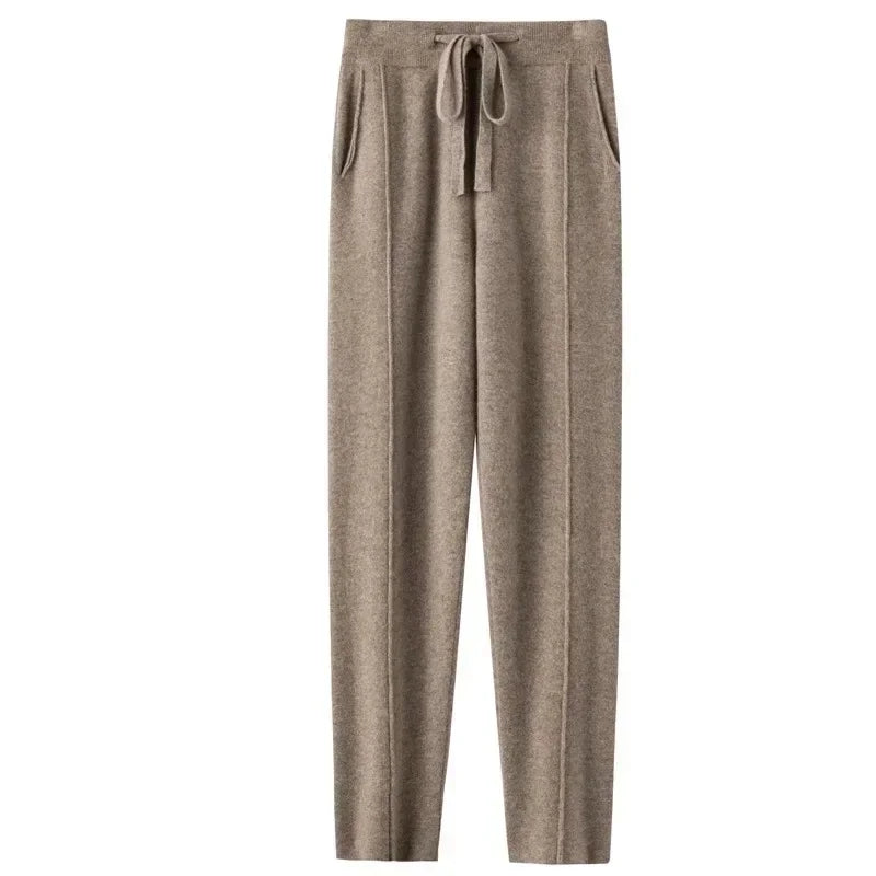 Intims - Pantalon en maille tricoté coupe droite avec taille élastique  - 89457FR