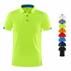 Polo homme manches courtes à séchage rapide — col revers respirant